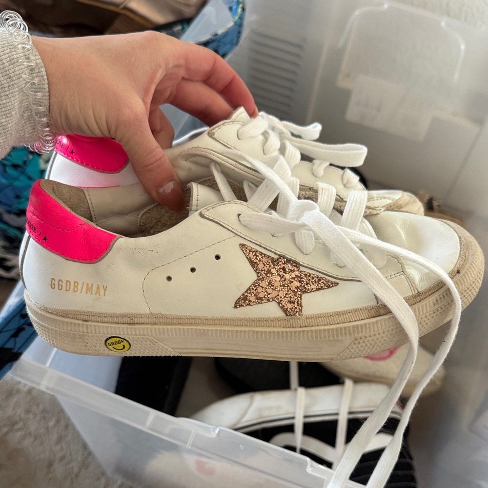 Kids GOLDEN GOOSE White and Pink Sneakers